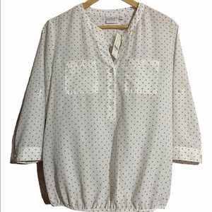 Off white/ beige polka dots blouse
